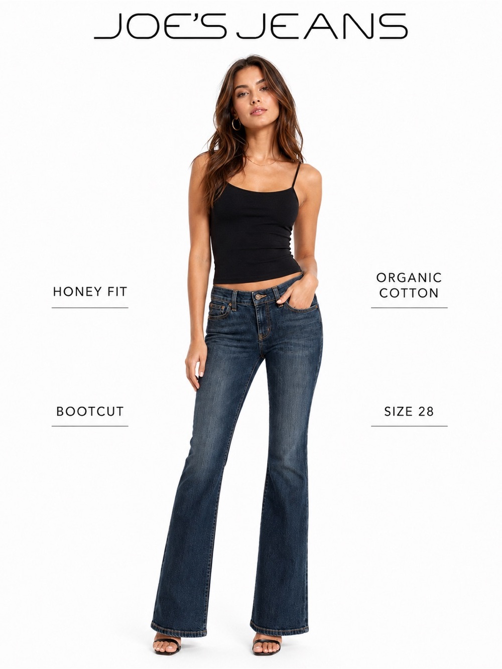 Joe’s Jeans Honey Bootcut Jeans Size 28 Organic Cotton Dark Wash Y2K